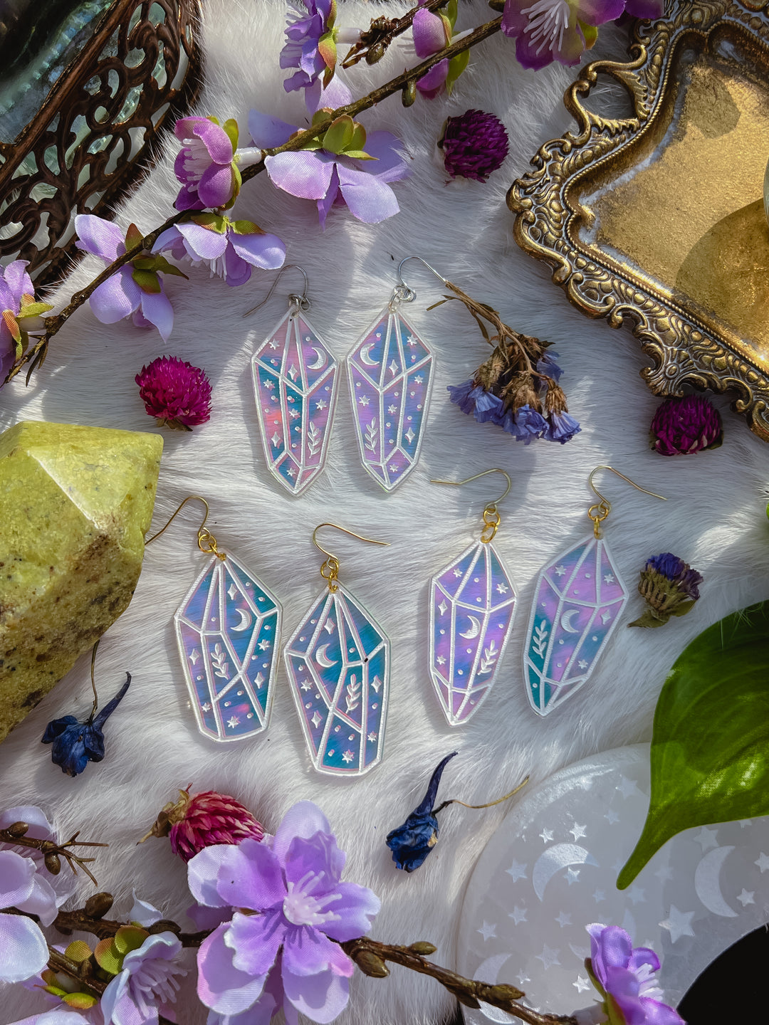 Iridescent Crystal Earrings