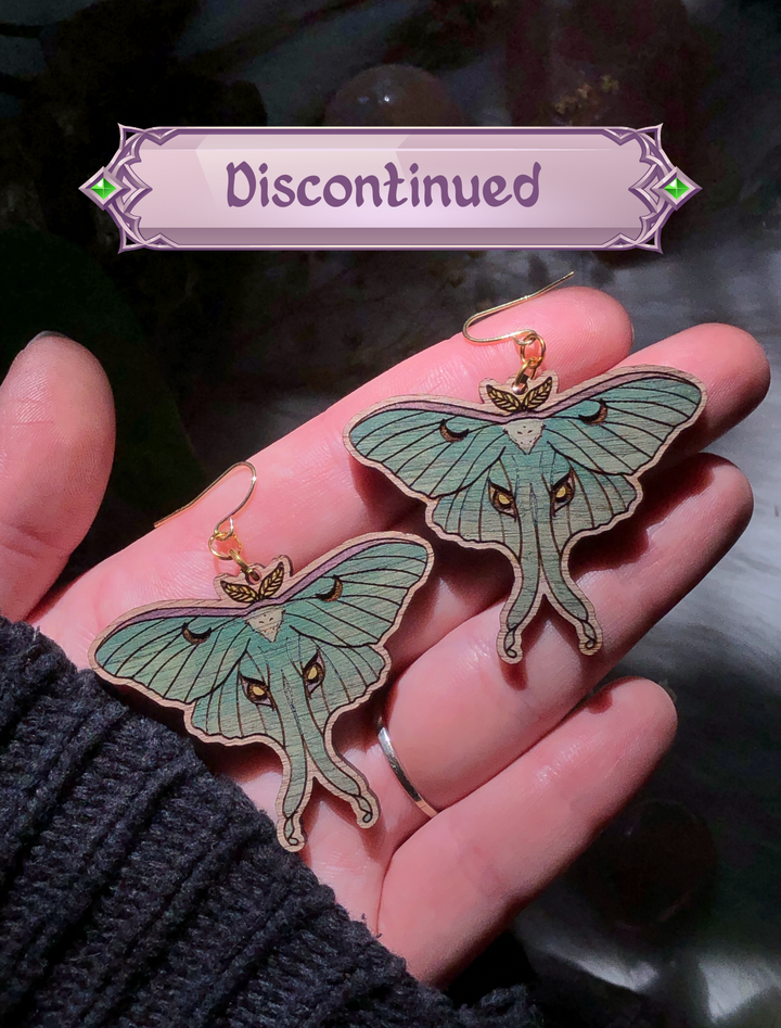 Luna Moth Earrings PREORDER