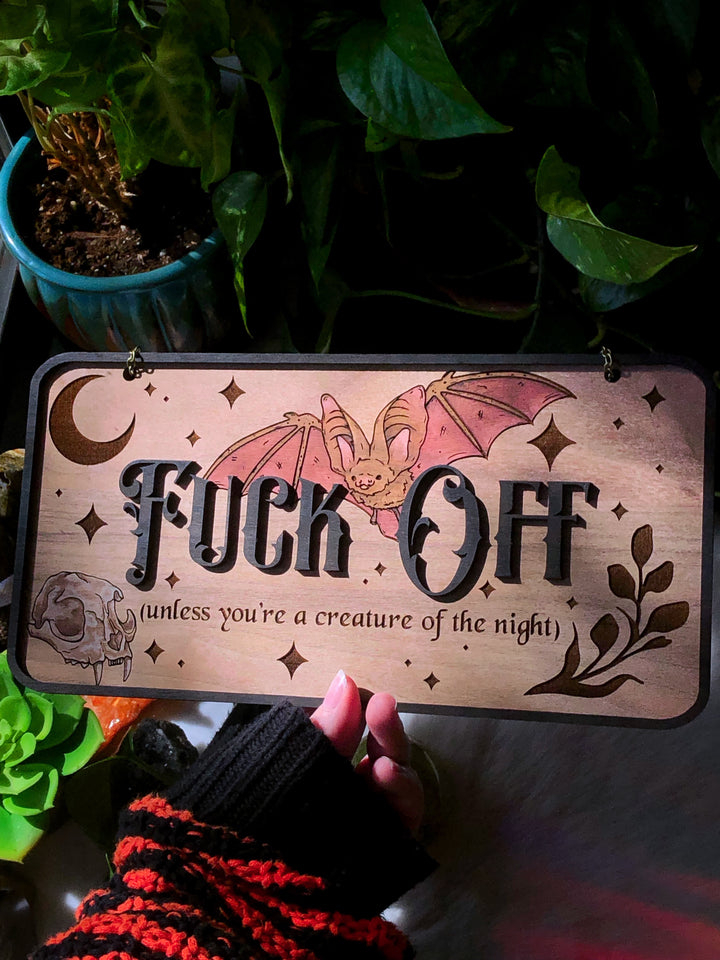 Creature of the Night "Fuck Off" Sign PREORDER