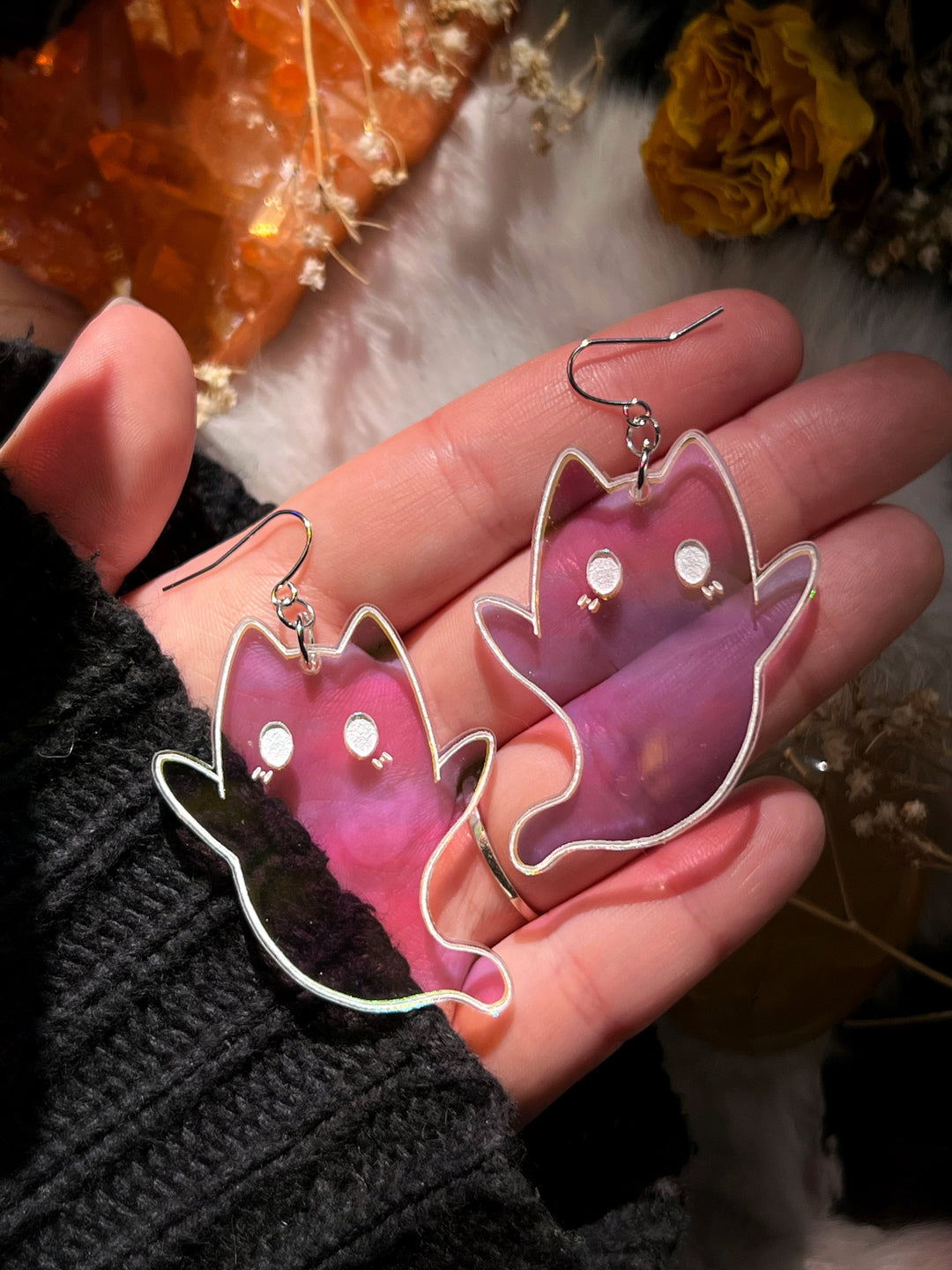 Ghost Kitty Earrings (Style 1)