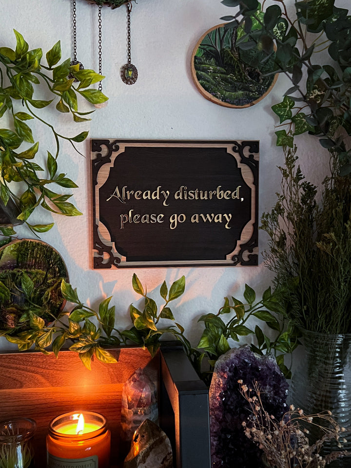 "Already Disturbed, Please Go Away" Wall Hanging PREORDER