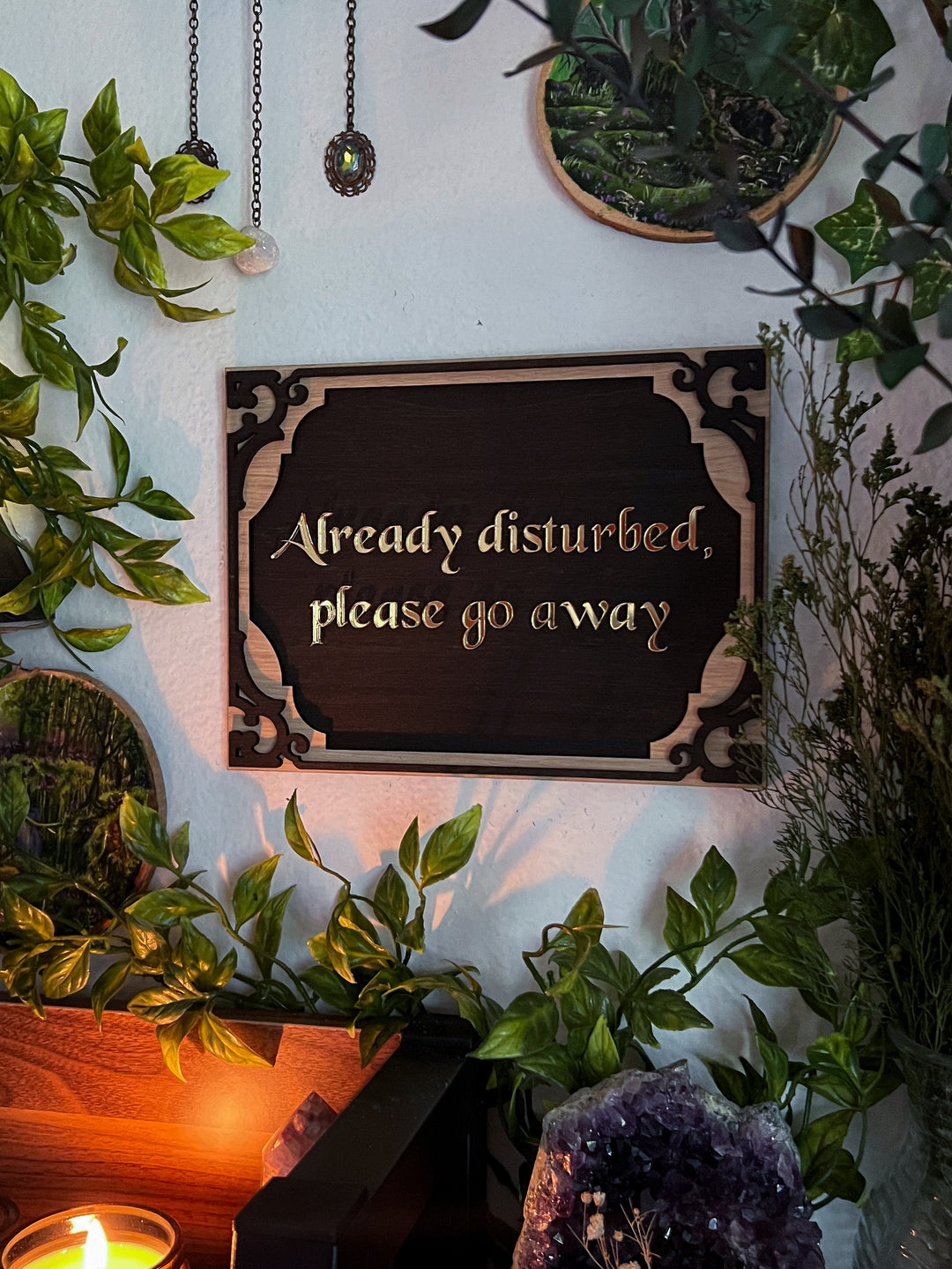 "Already Disturbed, Please Go Away" Wall Hanging PREORDER