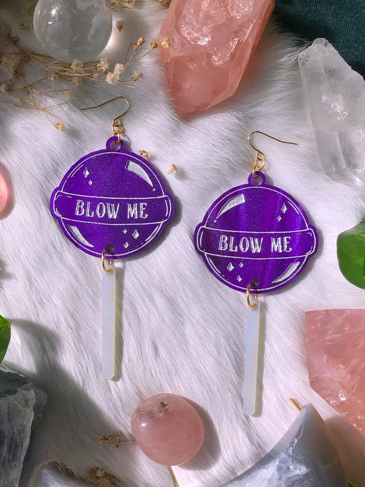 "Blow Me" Lollipop Earrings