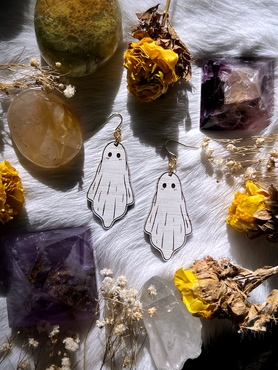 Wood Ghost Earrings